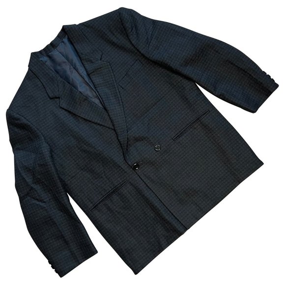 BLAT (Spain) Herringbone Schurwolle Blend Regency Jacket Midnight (Kiton) : XL - Picture 1 of 5